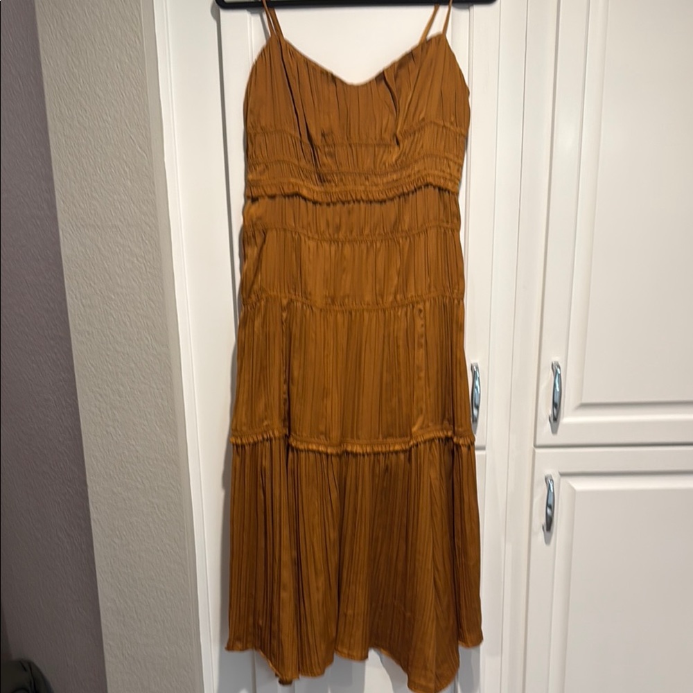 Elegant Brown Tiered Dress